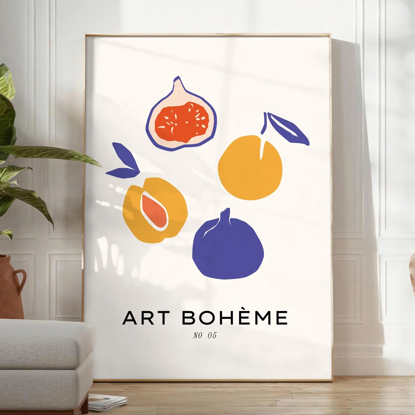 space Boheme Kitchen Art poster modern blend gray orange hues standout wall piece thoughtful gift décor sizes A4 cm A0 artwork home