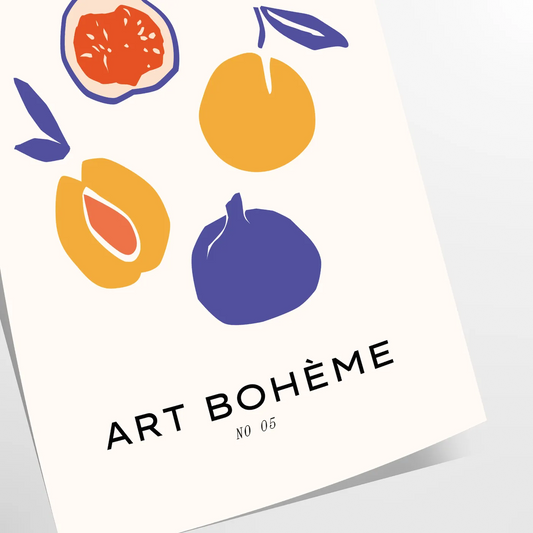 space Boheme Kitchen Art poster modern blend gray orange hues standout wall piece thoughtful gift décor sizes A4 cm A0 artwork home