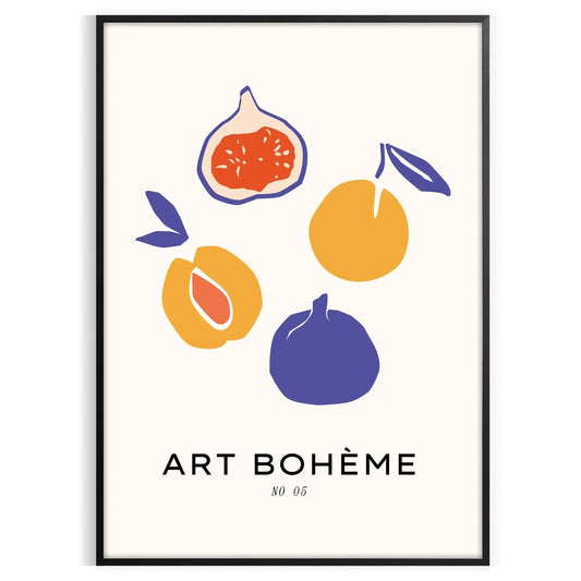 space Boheme Kitchen Art poster modern blend gray orange hues standout wall piece thoughtful gift décor sizes A4 cm A0 artwork home